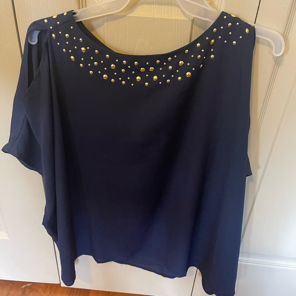 Lilly Pulitzer Blue Sleeveless Asymmetrical Blouse